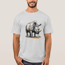Rhino Art Work for T - Shirt Vector Printing