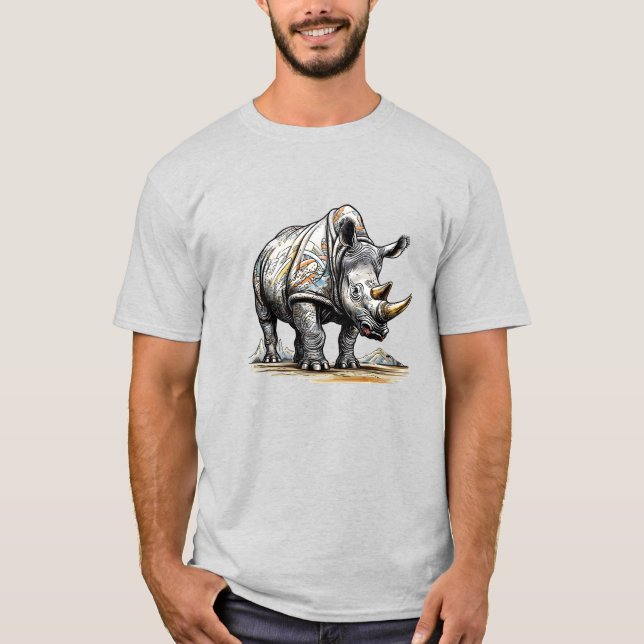 Rhino Art Work for T - Shirt Vector Printing (Vorderseite)