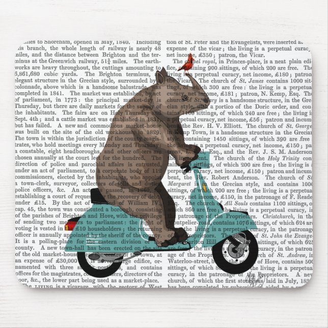 Rhino auf Moped Mousepad (Vorne)