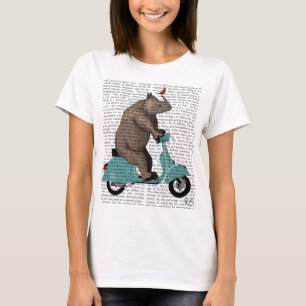 Rhino auf Moped T-Shirt