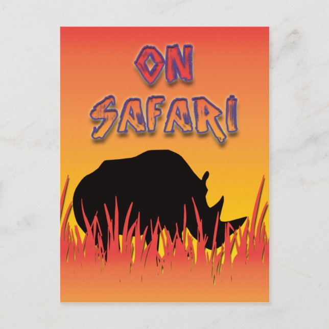 Rhino auf Safari-Postkarten Postkarte (Vorderseite)