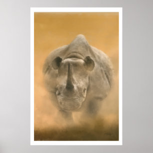 Rhino aufladen - Pastelle Poster