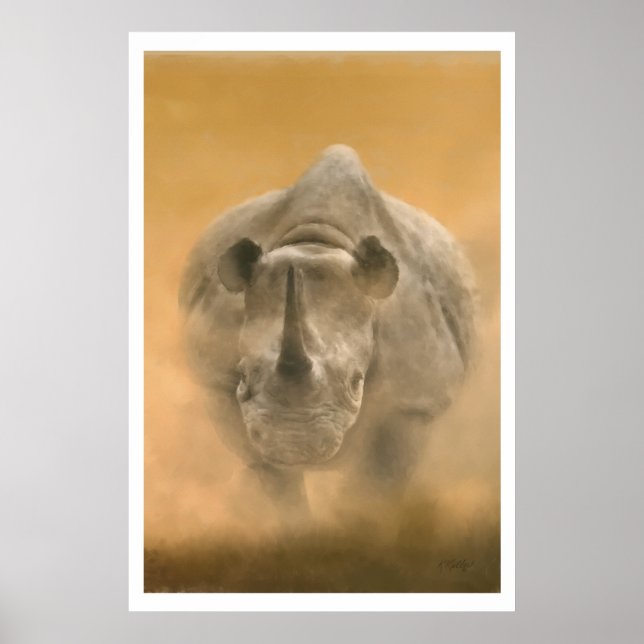 Rhino aufladen - Pastelle Poster (Vorne)