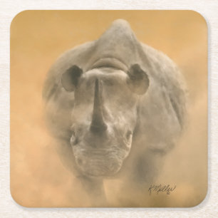 Rhino aufladen - Pastelle Rechteckiger Pappuntersetzer