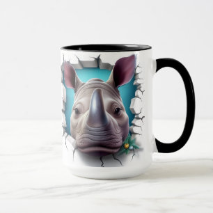 Rhino aus einer gerissenen Wand Tasse