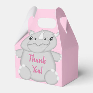 Rhino Baby Dusche Pink Geschenkschachtel