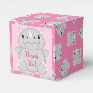 Rhino Baby Dusche Pink Geschenkschachtel