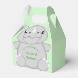 Rhino Baby Shower Green Geschenkschachtel