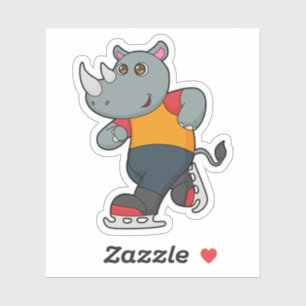 Rhino bei Ice Skaten mit Ice-Skaten Aufkleber