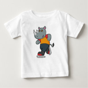 Rhino bei Ice Skaten mit Ice-Skaten Baby T-shirt