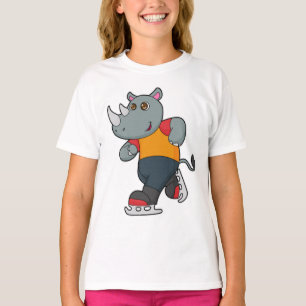 Rhino bei Ice Skaten mit Ice-Skaten T-Shirt