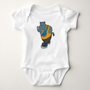 Rhino bei Ice Skaten mit Sling-Tasche Baby Strampler