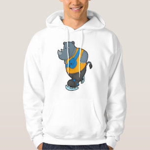 Rhino bei Ice Skaten mit Sling-Tasche Hoodie