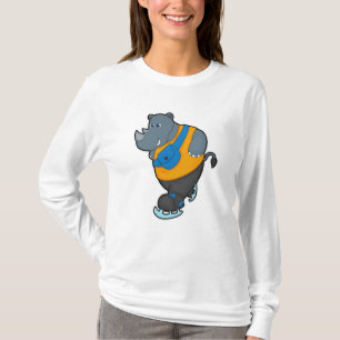 Rhino bei Ice Skaten mit Sling-Tasche T-Shirt