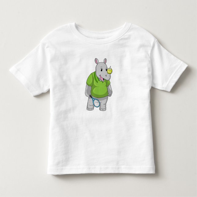 Rhino bei Tennis mit Tennisball Kleinkind T-shirt (Vorderseite)