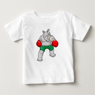 Rhino beim Boxen mit Boxhandschuhen Baby T-shirt
