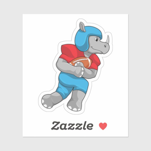 Rhino beim Fußballsport Aufkleber (Blatt)