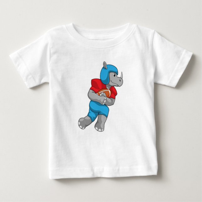 Rhino beim Fußballsport Baby T-shirt (Vorderseite)