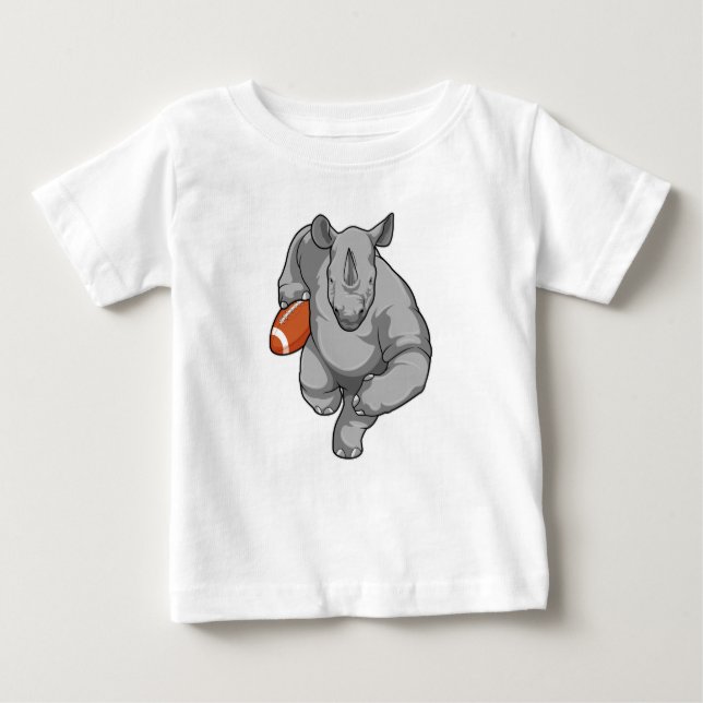 Rhino beim Fußballsport Baby T-shirt (Vorderseite)