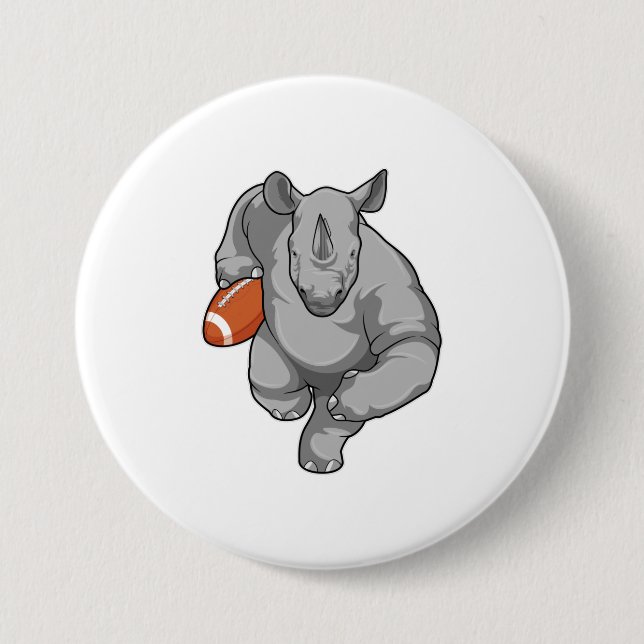 Rhino beim Fußballsport Button (Vorderseite)