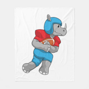 Rhino beim Fußballsport Fleecedecke