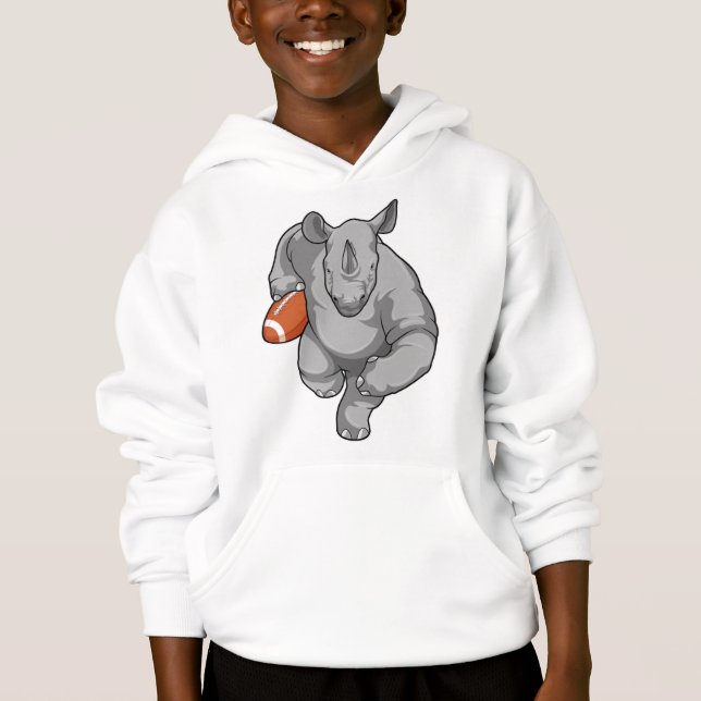 Rhino beim Fußballsport Hoodie (Vorderseite)