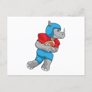 Rhino beim Fußballsport Postkarte