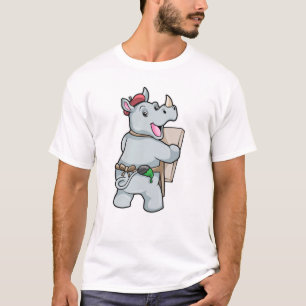 Rhino beim Malen mit Farben T-Shirt