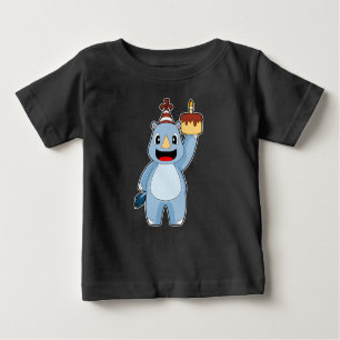 Rhino Birthday Candle Cake Baby T-shirt