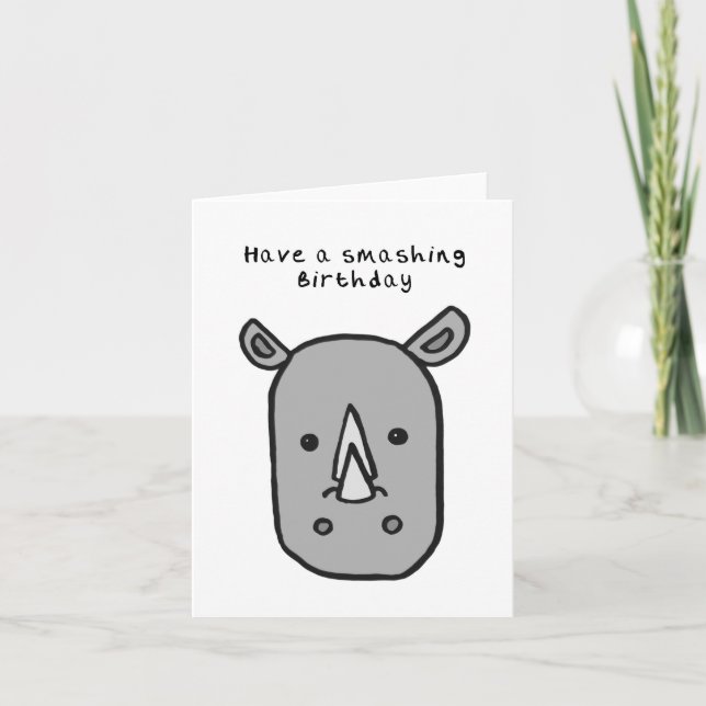 Rhino Birthday Card Karte (Vorderseite)