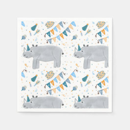 Rhino Birthday Cocktail Napkins Serviette