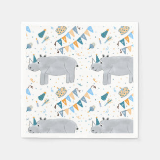 Rhino Birthday Cocktail Napkins Serviette