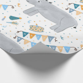 Rhino Birthday Wrapping Paper Geschenkpapier