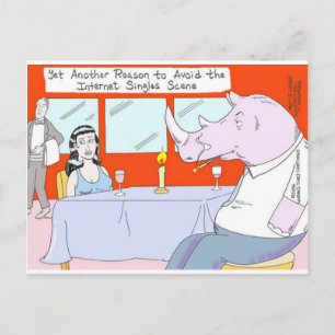 Rhino Blind Date Funny T-Shirts Tasse und Geschenk Postkarte