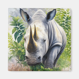 Rhino Botanisches Portrait Magnet