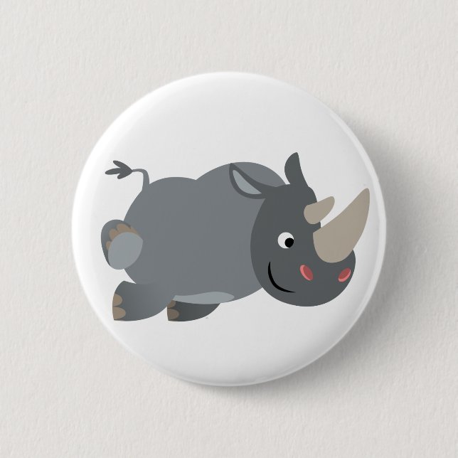 Rhino Button-Abzeichen für niedliche Cartoon Button (Vorderseite)