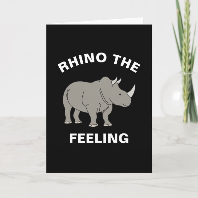 Rhino Das Gefühl Die sonnige Tierwelt Rhinoceros P Karte (Vorderseite)