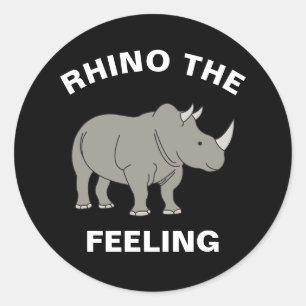 Rhino Das Gefühl Die sonnige Tierwelt Rhinoceros P Runder Aufkleber