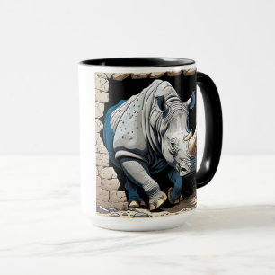 Rhino durch die Mauer Tasse