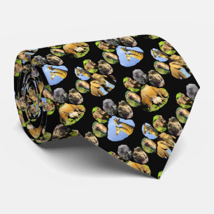 Rhino, Elephant, Giraffe Footprint Neck Tie Krawatte