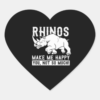 Rhino Funny Gift Idee für Tierrechte Achyderm Herz-Aufkleber