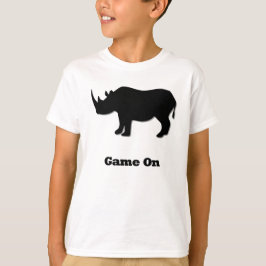Rhino Game auf schwarz T-Shirt
