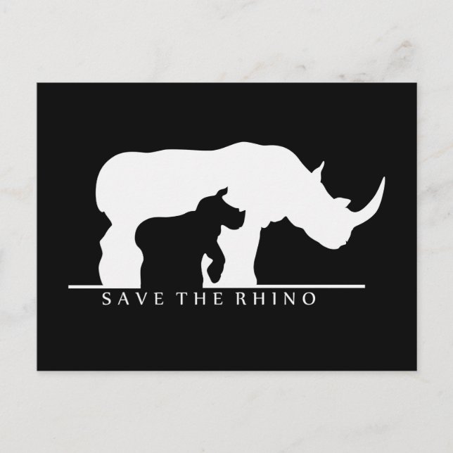 Rhino Gerettet Postkarte (Vorderseite)