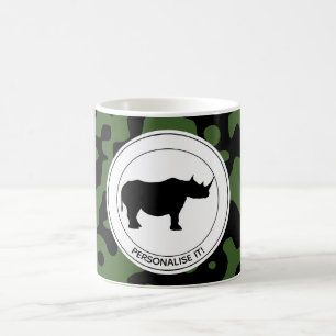 Rhino im Tarnhintergrund Kaffeetasse