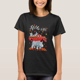 Rhino Koala Leaf Herbstglücklicher Fall Y All Red T-Shirt