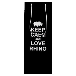 Rhino Lover Gift Behaltend Ruhe und Liebe Rhino Geschenktüte Für Weinflaschen