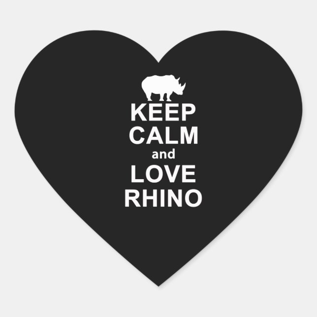 Rhino Lover Gift|Behaltend Ruhe und Liebe Rhino Herz-Aufkleber (Vorderseite)