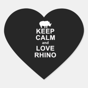 Rhino Lover Gift Behaltend Ruhe und Liebe Rhino Herz-Aufkleber