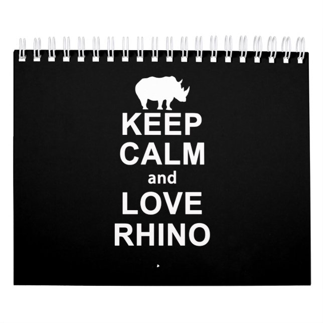 Rhino Lover Gift|Behaltend Ruhe und Liebe Rhino Kalender (Titelbild)