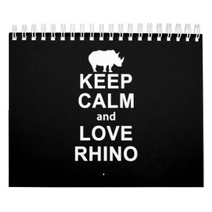 Rhino Lover Gift Behaltend Ruhe und Liebe Rhino Kalender